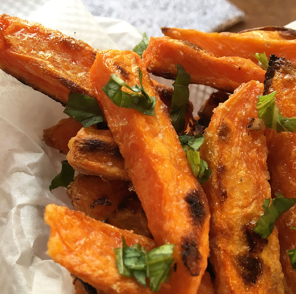 French fries av søtpotet