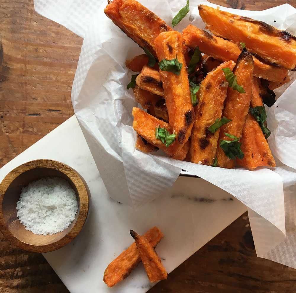 French fries av søtpotet