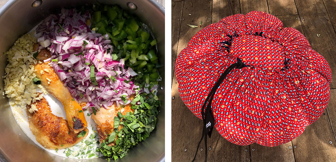 Kyllingcurry med basilikum og kokosmelk