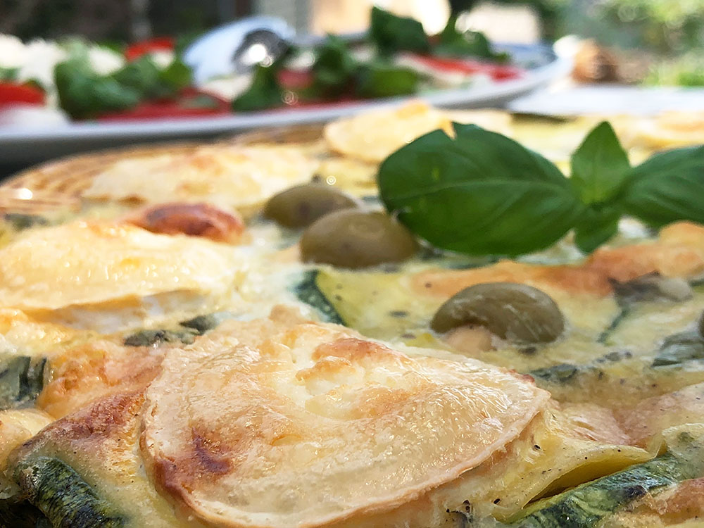 Clafoutis med squash og chèvre