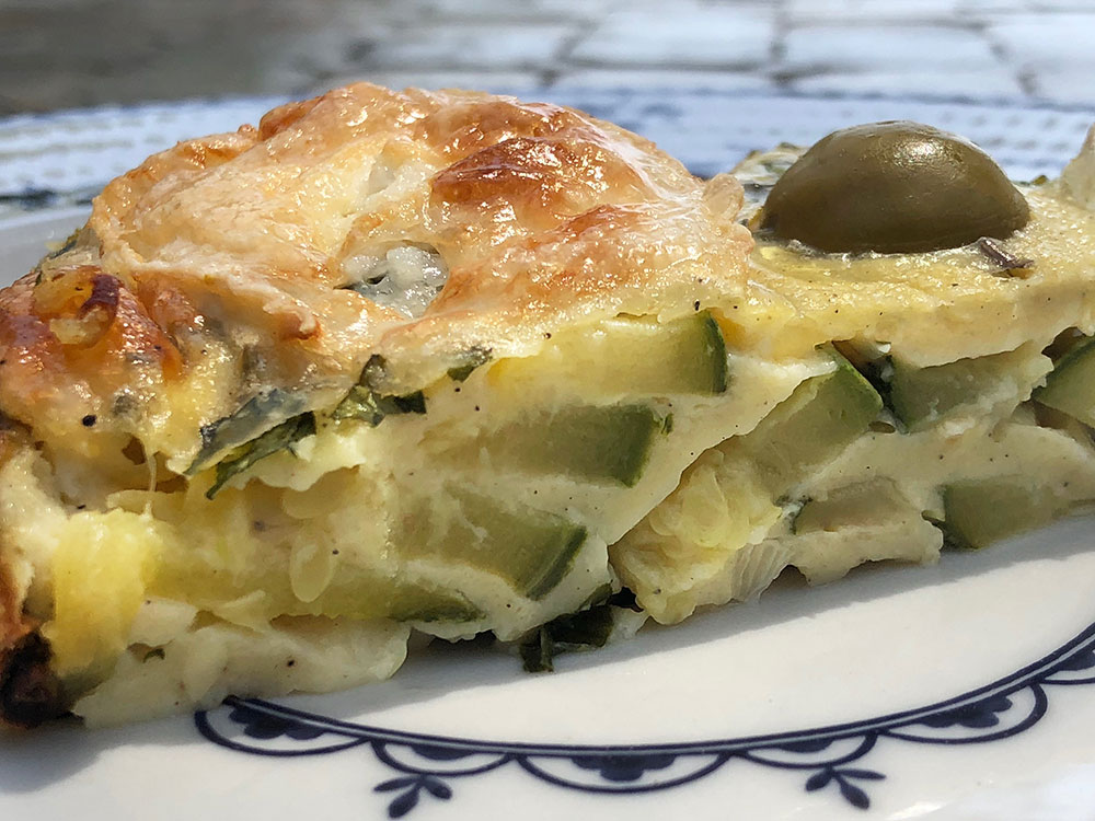 Clafoutis med squash og chèvre