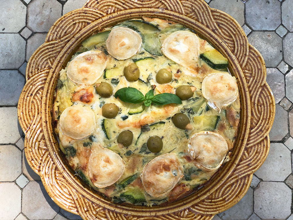 Clafoutis med squash og chèvre