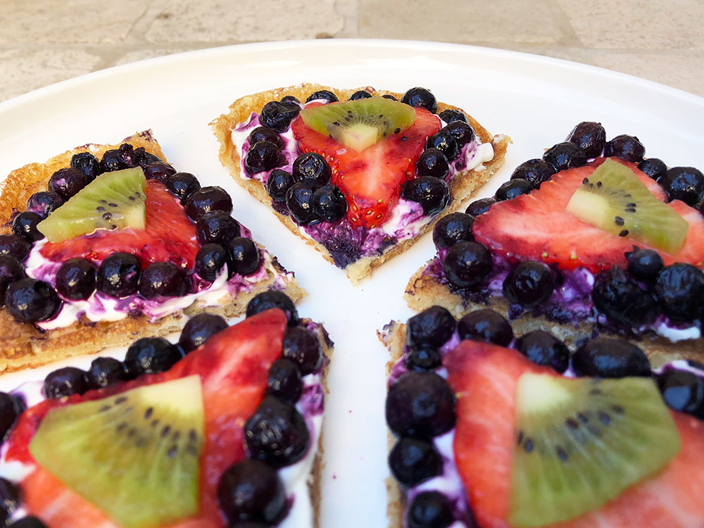 Dessertvaffel med friske bær