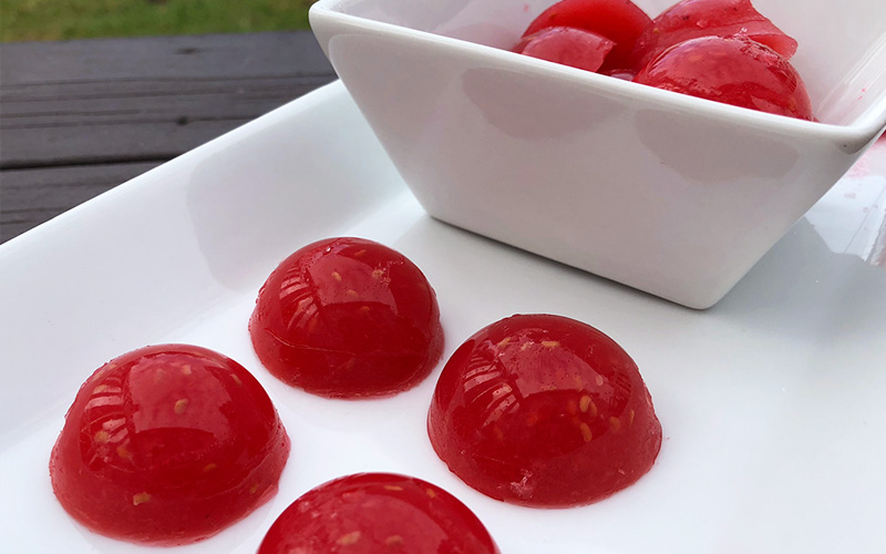 Gelegodis med bringebær