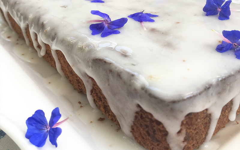 Glasert squashkake med syrlig sitron