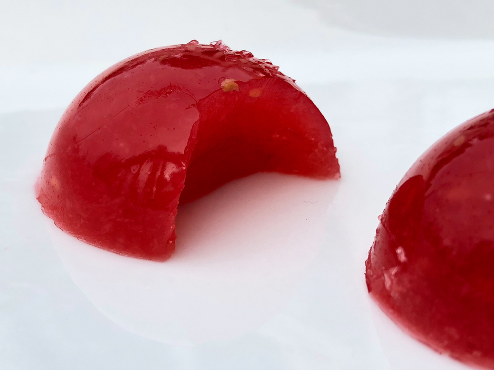 Gelegodis med bringebær