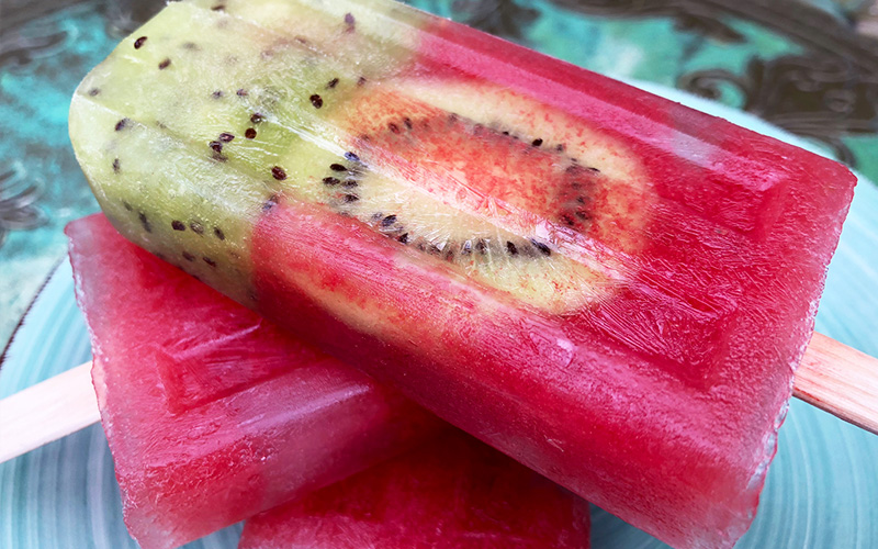 Vannmelon-og kiwi-is