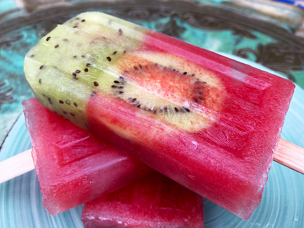 Vannmelon-og kiwi-is