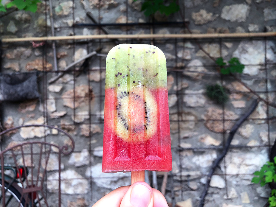 Vannmelon-og kiwi-is