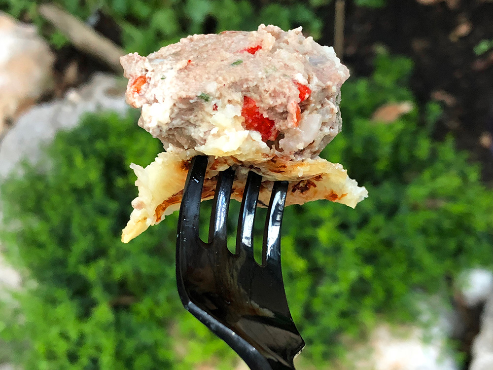 Potetgrateng med innbakte kjøttboller