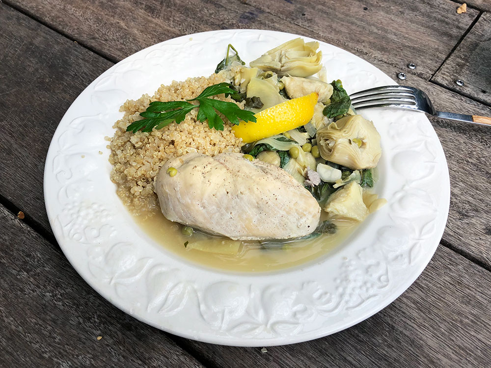Kyllinggryte med artisjokk og spinat - Slow cook