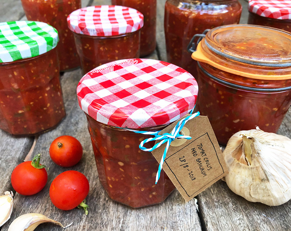 Hjemmelaget tomatcoulis - hermetiserte tomater