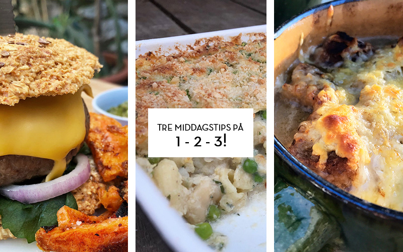 Tre middagstips på 1-2-3!
