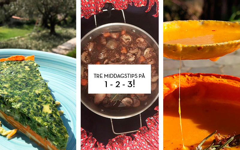 Tre middagstips på 1-2-3!