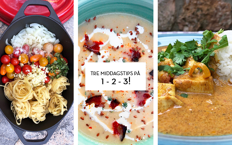 Tre middagstips på 1-2-3!