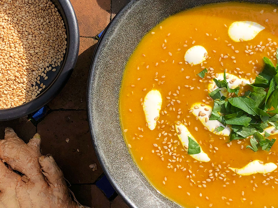 Strålende gulrotsuppe med ingefær