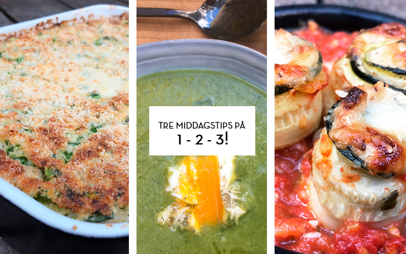 Tre middagstips på 1-2-3!