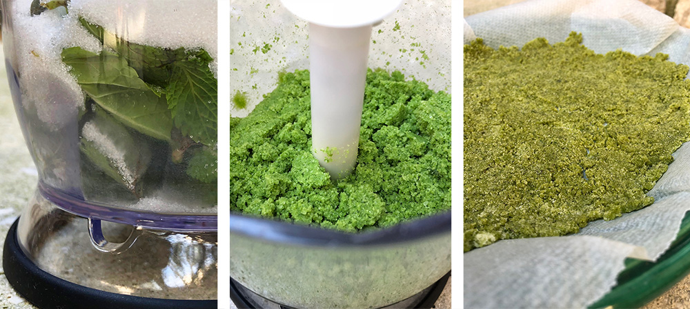 Myntesukker og basilikumsalt