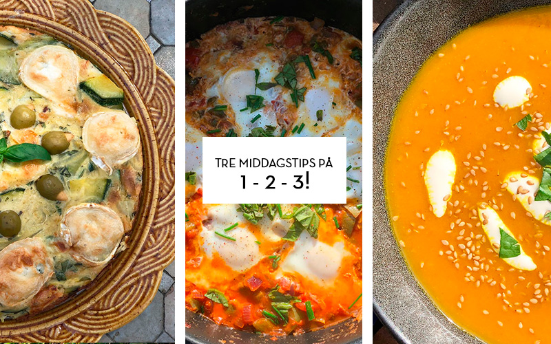 Tre middagstips på 1-2-3!