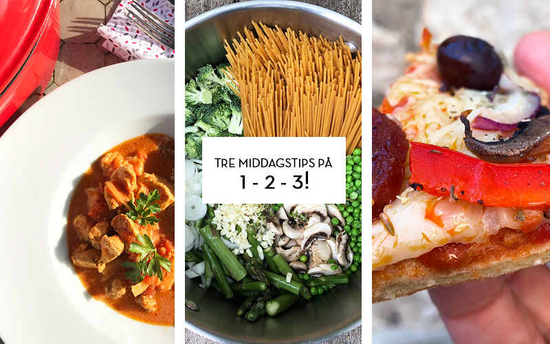 Tre middagstips på 1-2-3!