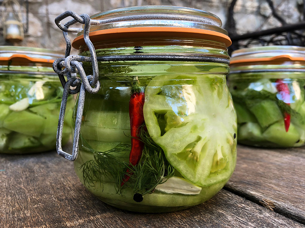 Syltede grønne tomater - pickels