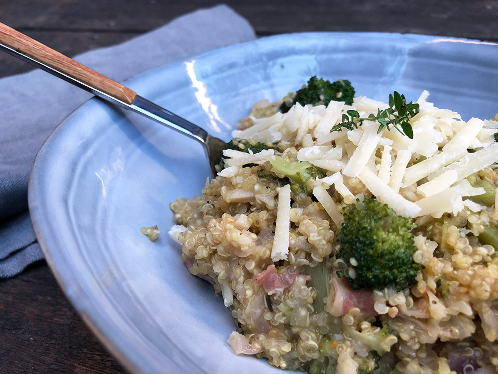 Brokkoli, parmesan og hvitløksquinoa