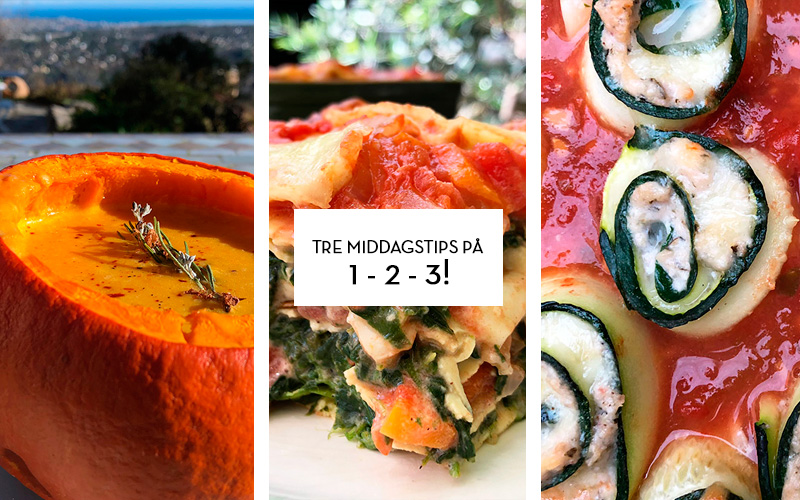Tre middagstips på 1-2-3!