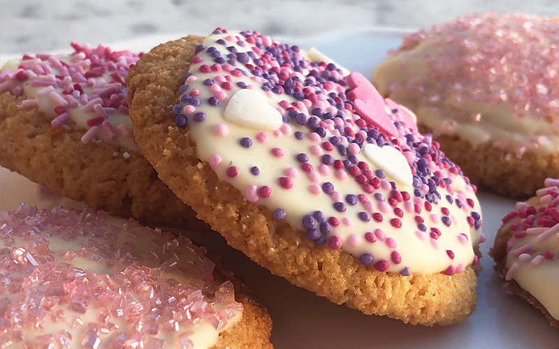 Mandelcookies med hvit sjokolade