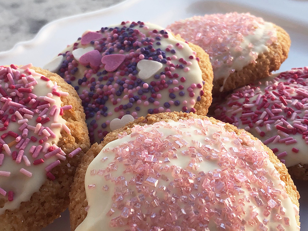 Mandelcookies med hvit sjokolade