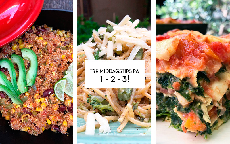 Tre middagstips på 1-2-3!