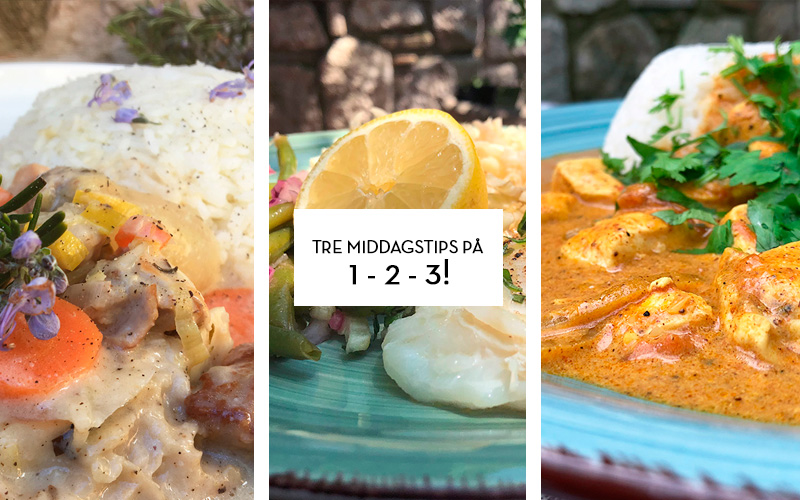 Tre middagstips på 1-2-3!