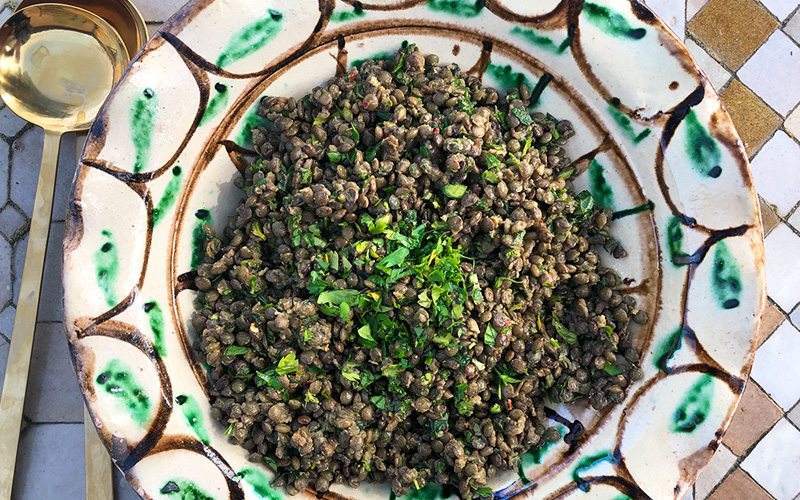 Libanesisk linsesalat med masse friske urter