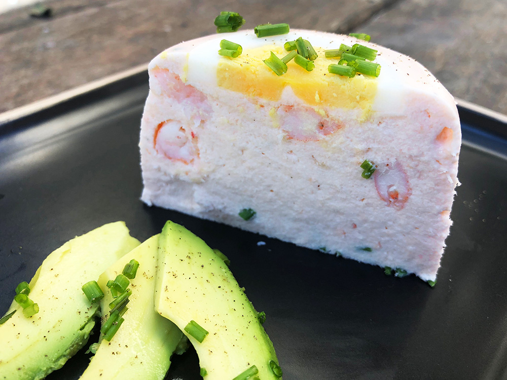 Laksemousse med reker