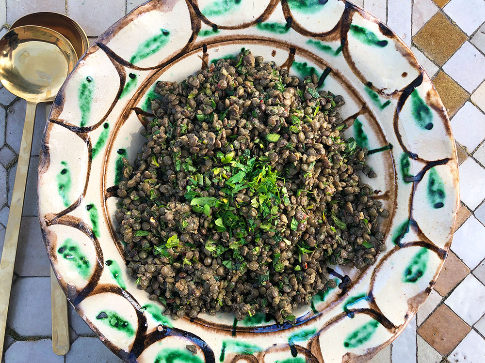 Libanesisk linsesalat med masse friske urter
