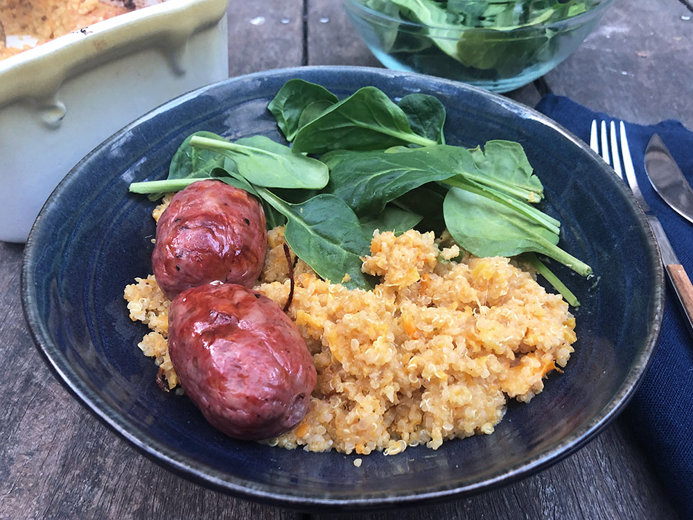 Quinoa´n´cheese med italiensk pølse