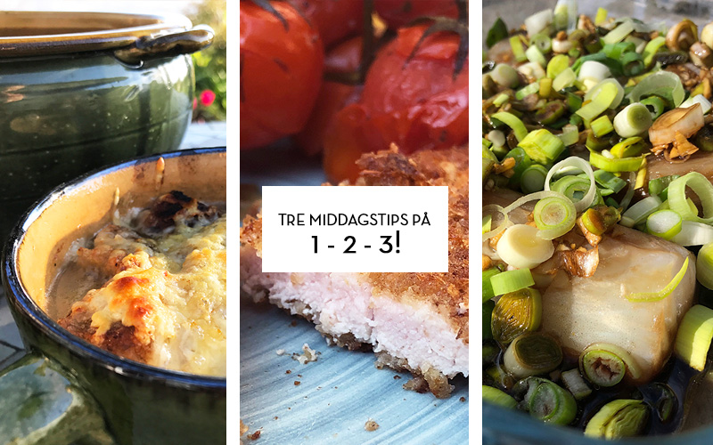 Tre middagstips på 1-2-3!