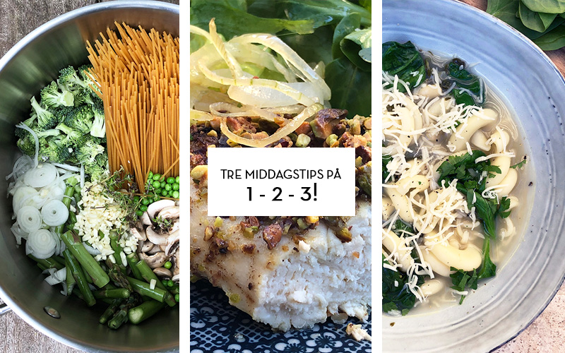 Tre middagstips på 1-2-3!