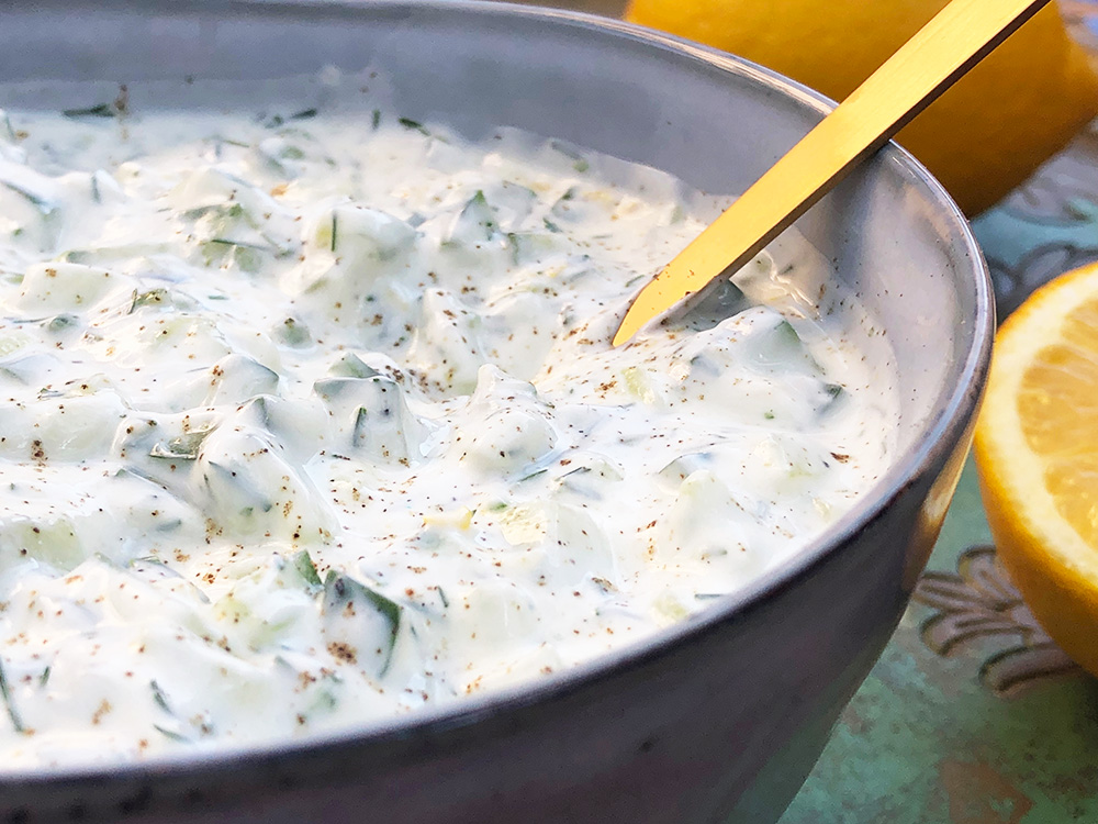 Lammekjøttboller med tzatziki og saltkokte poteter