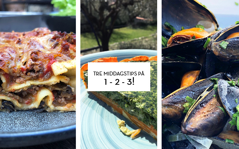Tre middagstips på 1-2-3!