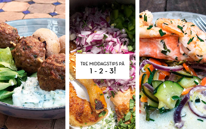 Tre middagstips på 1-2-3!