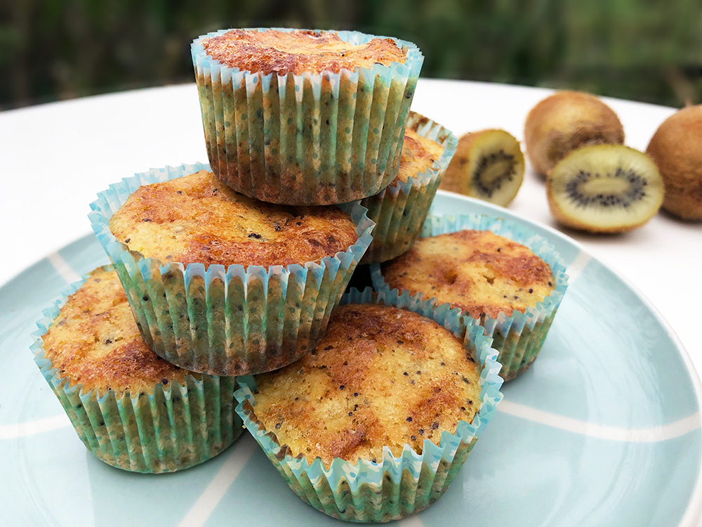Kiwimuffins med sesamfrø