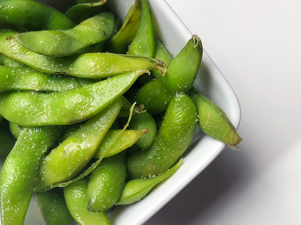 Dampede edamamebønner - sunn snacks