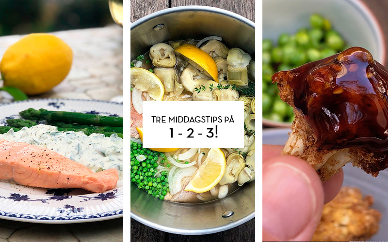 Tre middagstips på 1-2-3