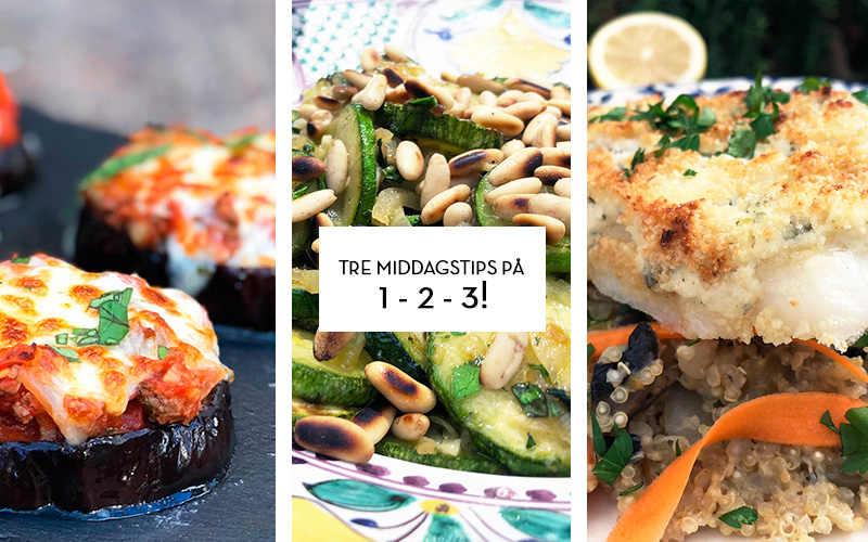 Tre middagstips på 1-2-3