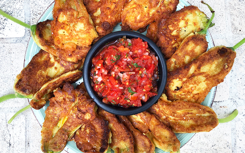 Friterte squashblomster (glutenfri)