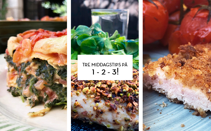 Tre middagstips på 1-2-3