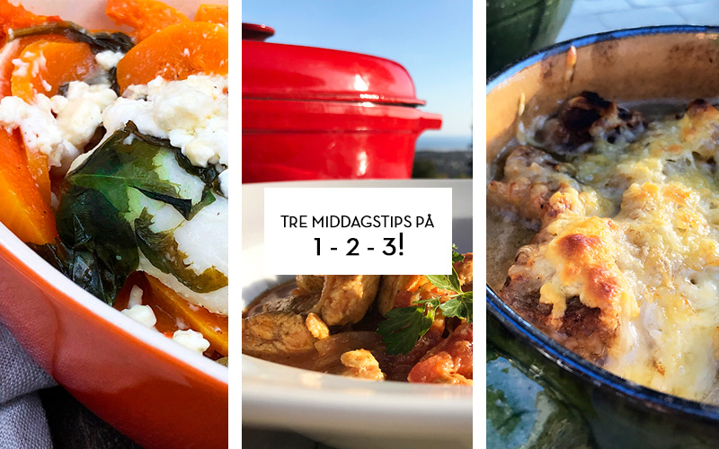 Tre middagstips på 1-2-3!