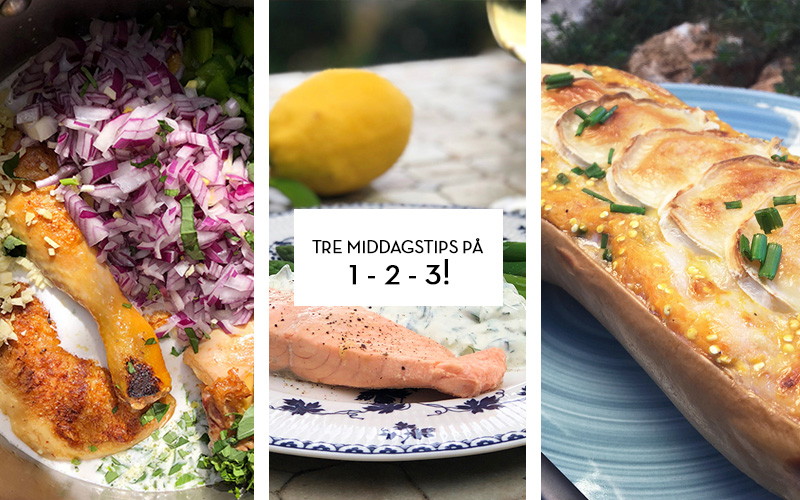 Tre middagstips på 1-2-3!