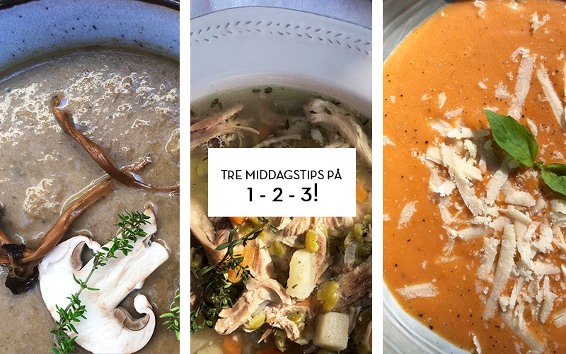 Tre middagstips på 1-2-3!