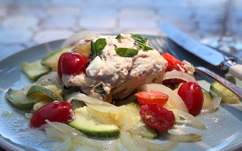 Caprese kylling – "alt i en pakke"